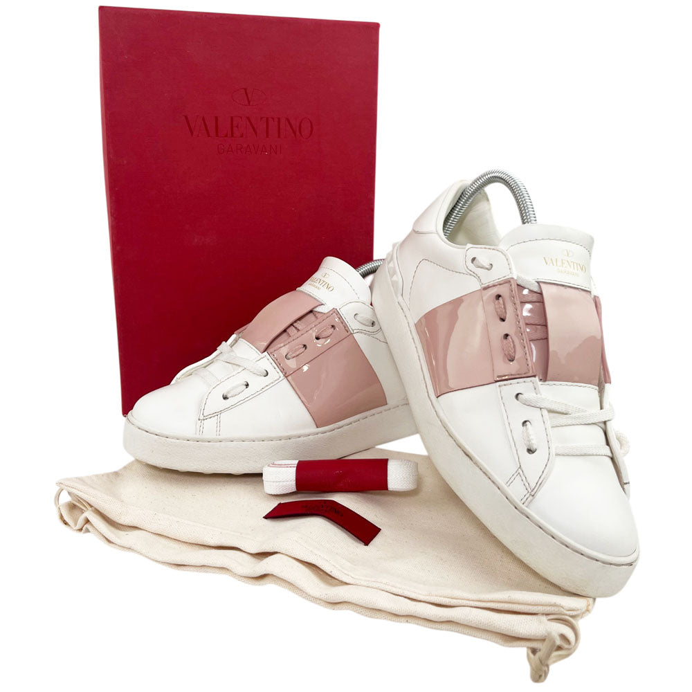 VALENTINO White Leather Open Sneakers Size 5.5 UK LHQ1661