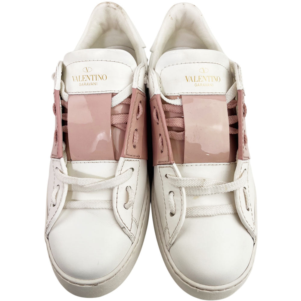 VALENTINO White Leather Open Sneakers Size 5.5 UK LHQ1661