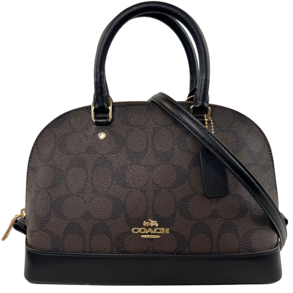 COACH Brown Signature Mini Sierra Crossbody Hand Bag LHQ1665