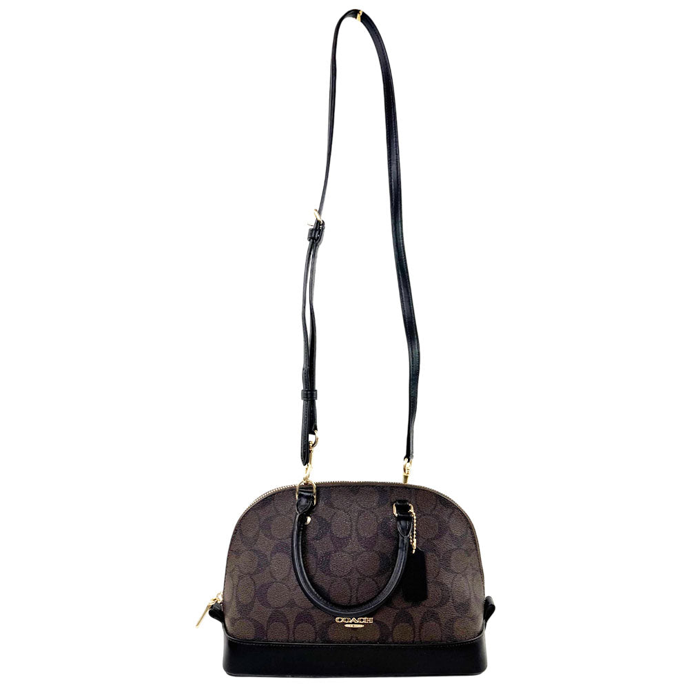 COACH Brown Signature Mini Sierra Crossbody Hand Bag LHQ1665