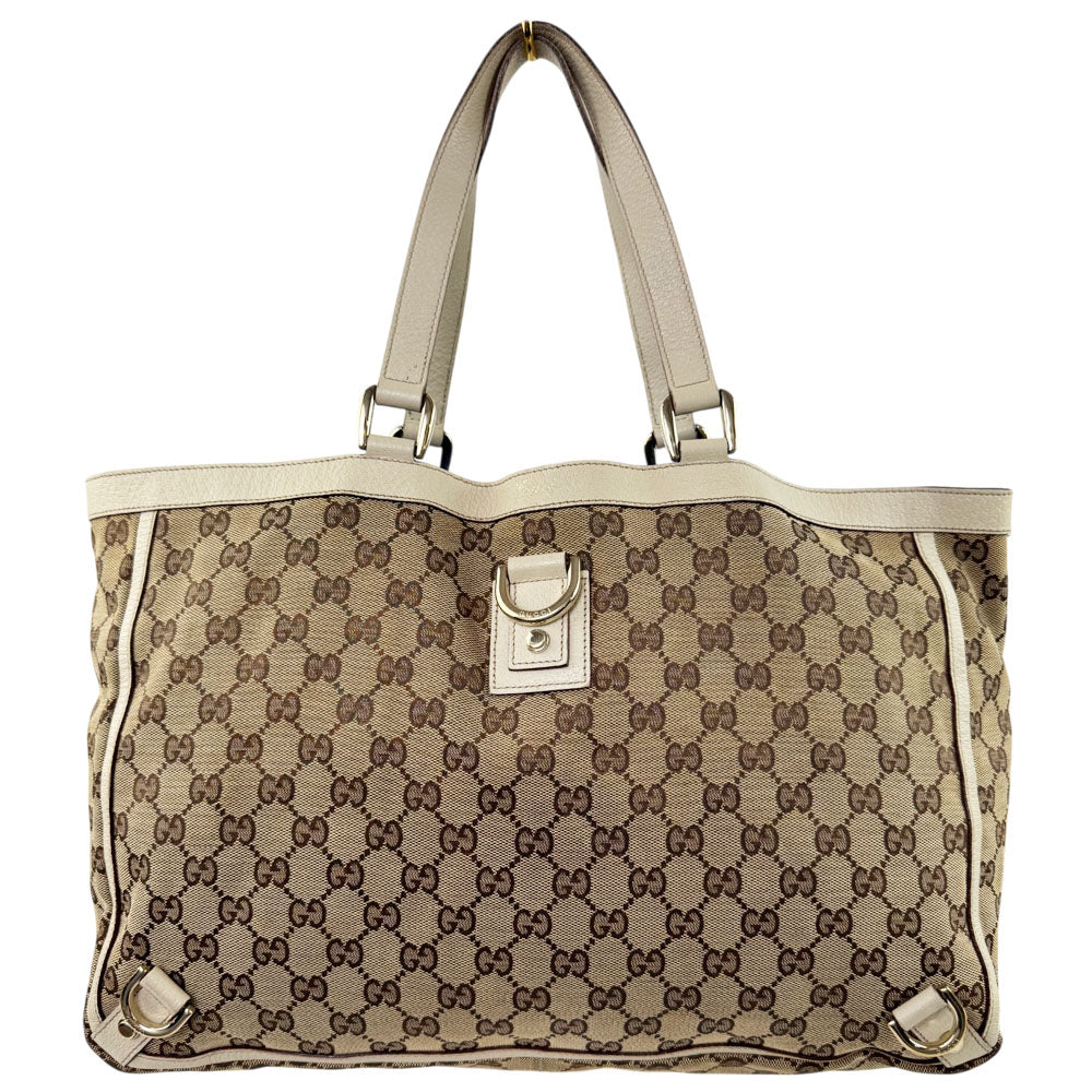 GUCCI GG Canvas Abbey Shoulder Tote Bag LHQ1666