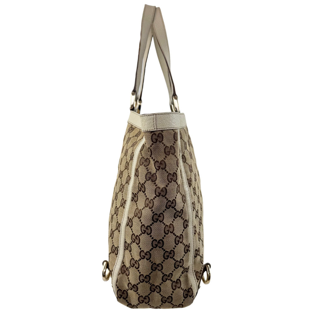 GUCCI GG Canvas Abbey Shoulder Tote Bag LHQ1666