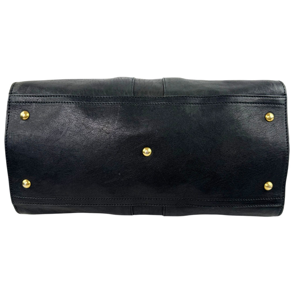 SAINT LAURENT YSL Black Leather Cabas Tote Bag LHQ1668