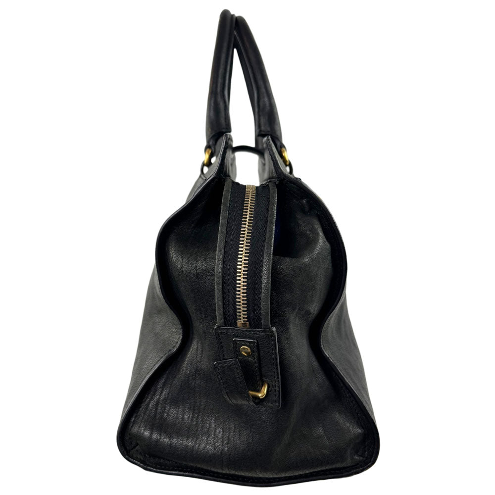 SAINT LAURENT YSL Black Leather Cabas Tote Bag LHQ1668