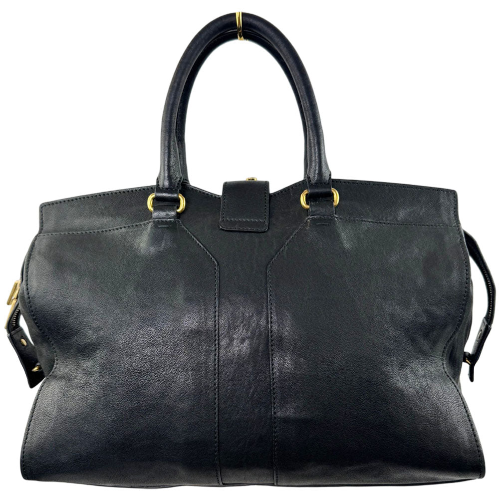 SAINT LAURENT YSL Black Leather Cabas Tote Bag LHQ1668