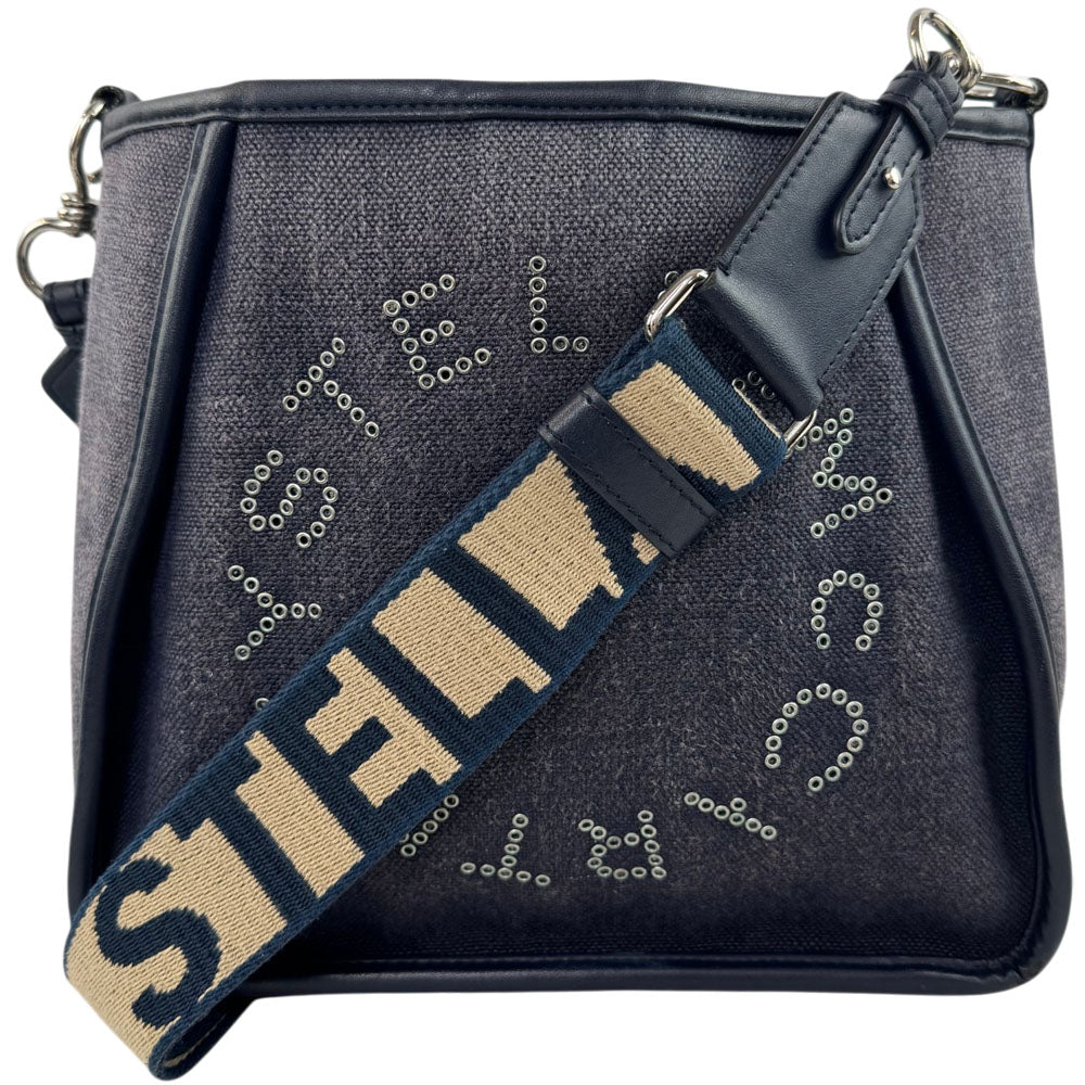 STELLA McCARTNEY Mini Blue Denim Logo Crossbody Shoulder Bag LHQ1669