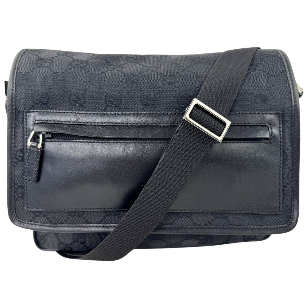 GUCCI GG Black Canvas Eclipse Crossbody Bag LHQ1673