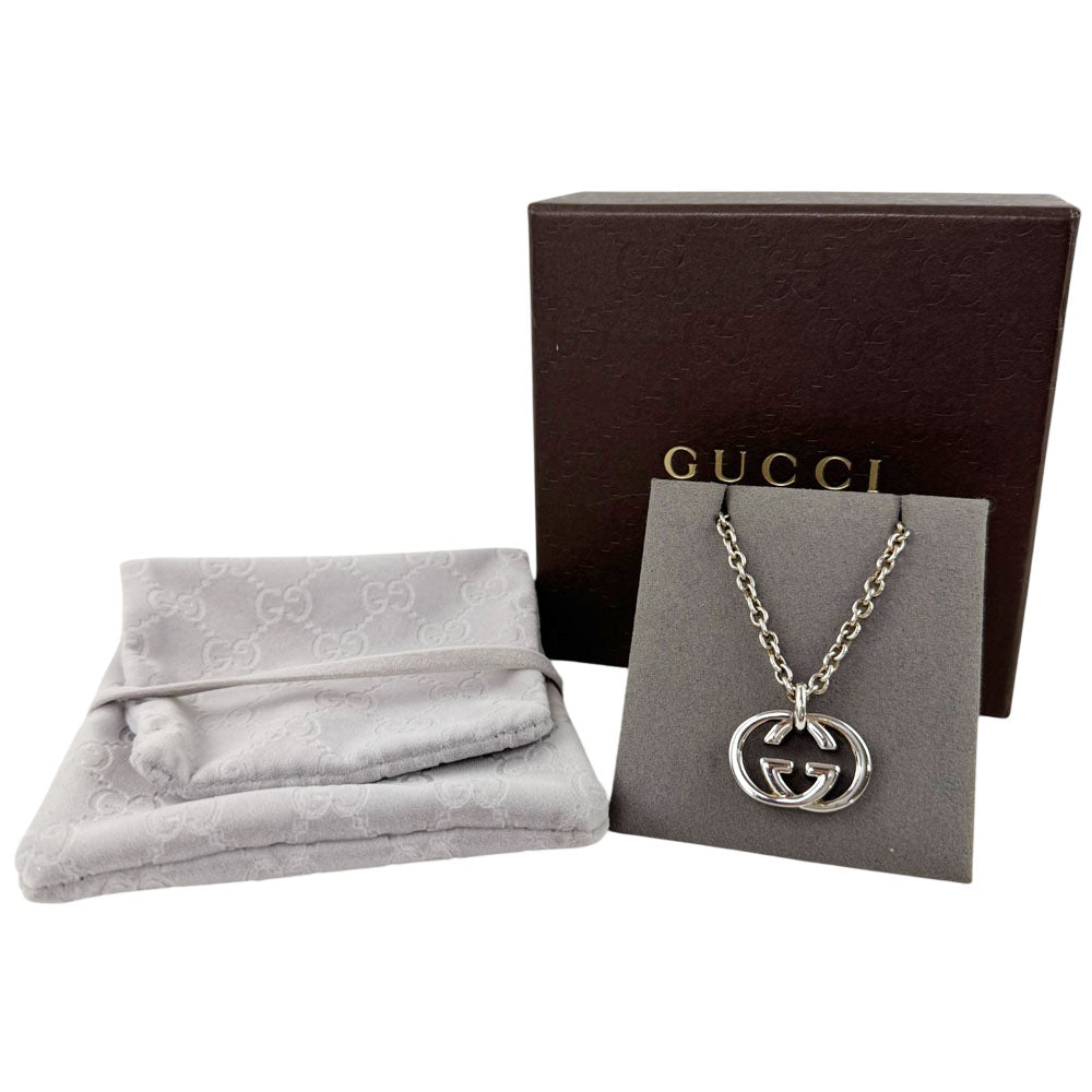 GUCCI Interlocking GG Silver Necklace LHQ1677