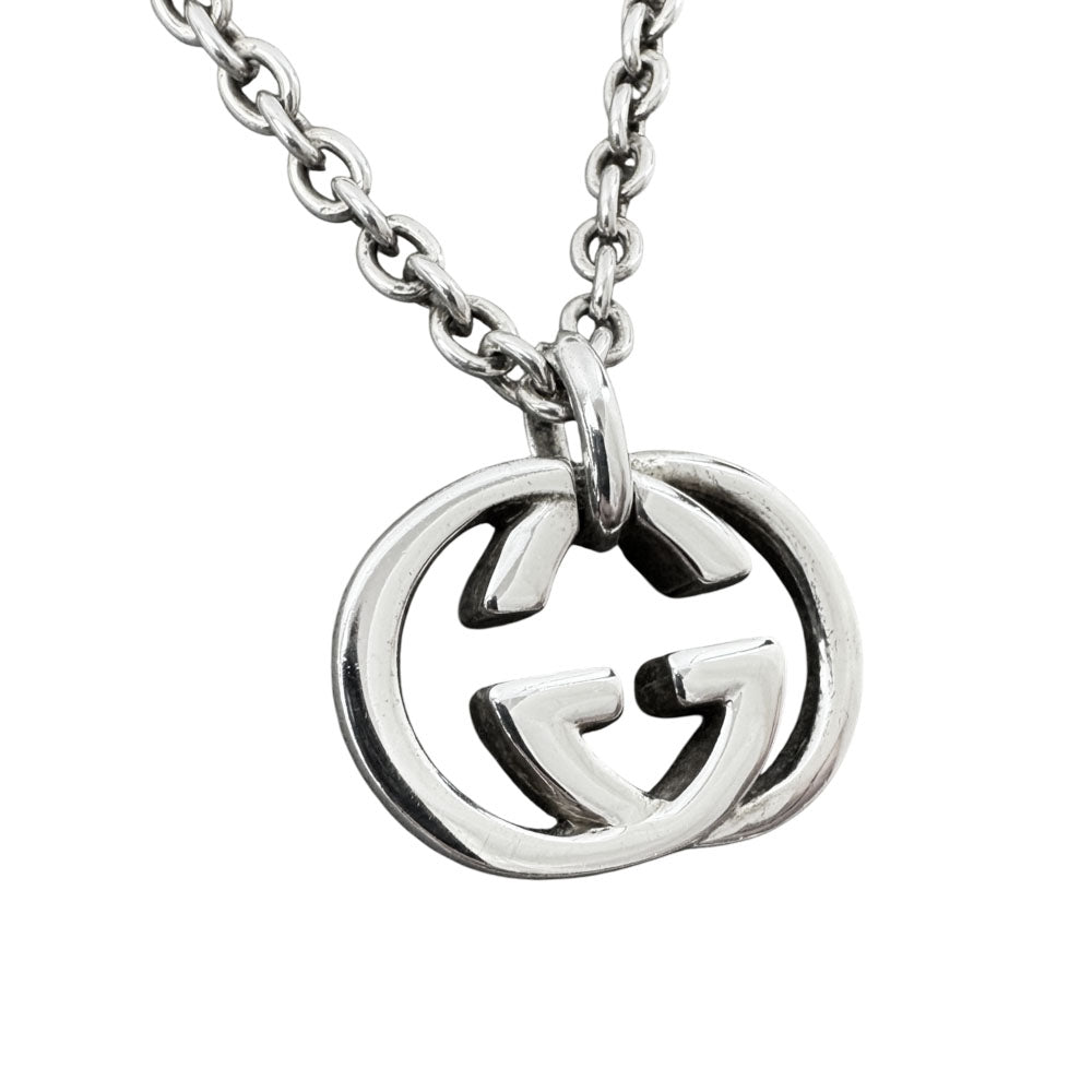 GUCCI Interlocking GG Silver Necklace LHQ1677