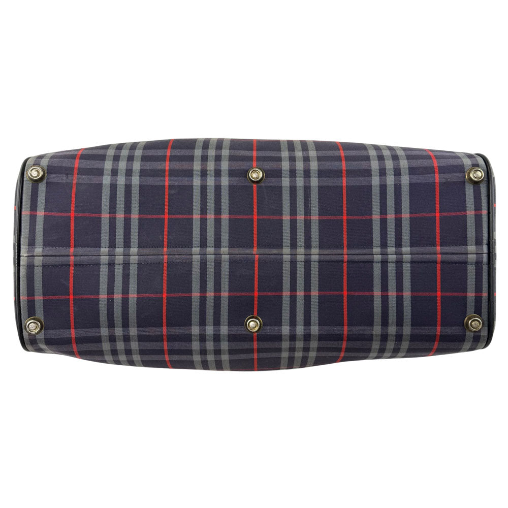 BURBERRY Blue Nova Check Boston Weekend Bag LHQ1687