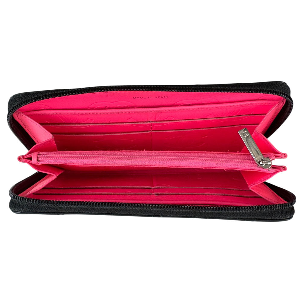 CHANEL Ligne Cambon Zip Around Long Wallet Purse LHQ1700