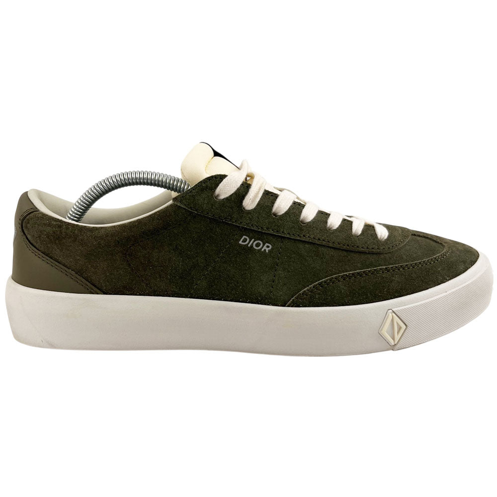 CHRISTIAN DIOR B101 Khaki Green Suede Trainers Size 9 UK LHQ1706
