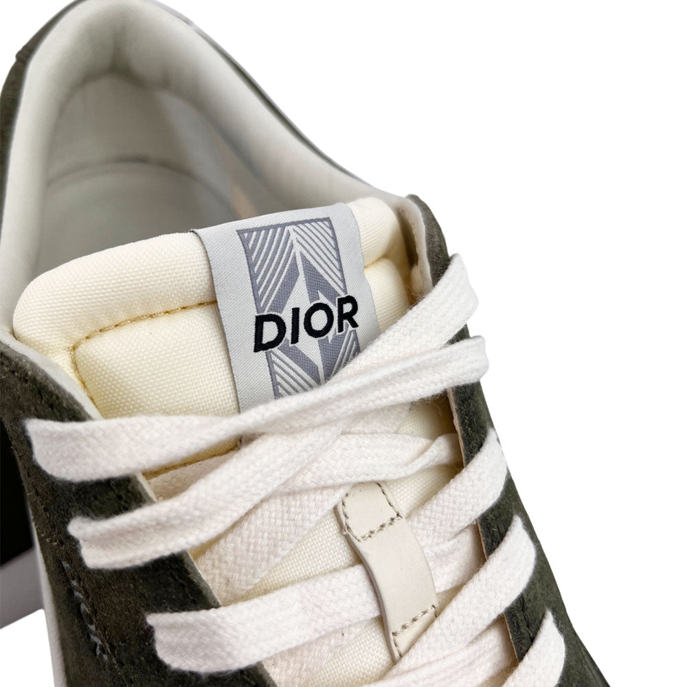 CHRISTIAN DIOR B101 Khaki Green Suede Trainers Size 9 UK LHQ1706