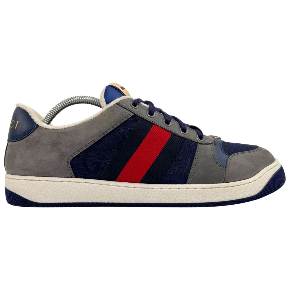 GUCCI GG Grey Suede Screener Trainers Size 9 UK LHQ1708