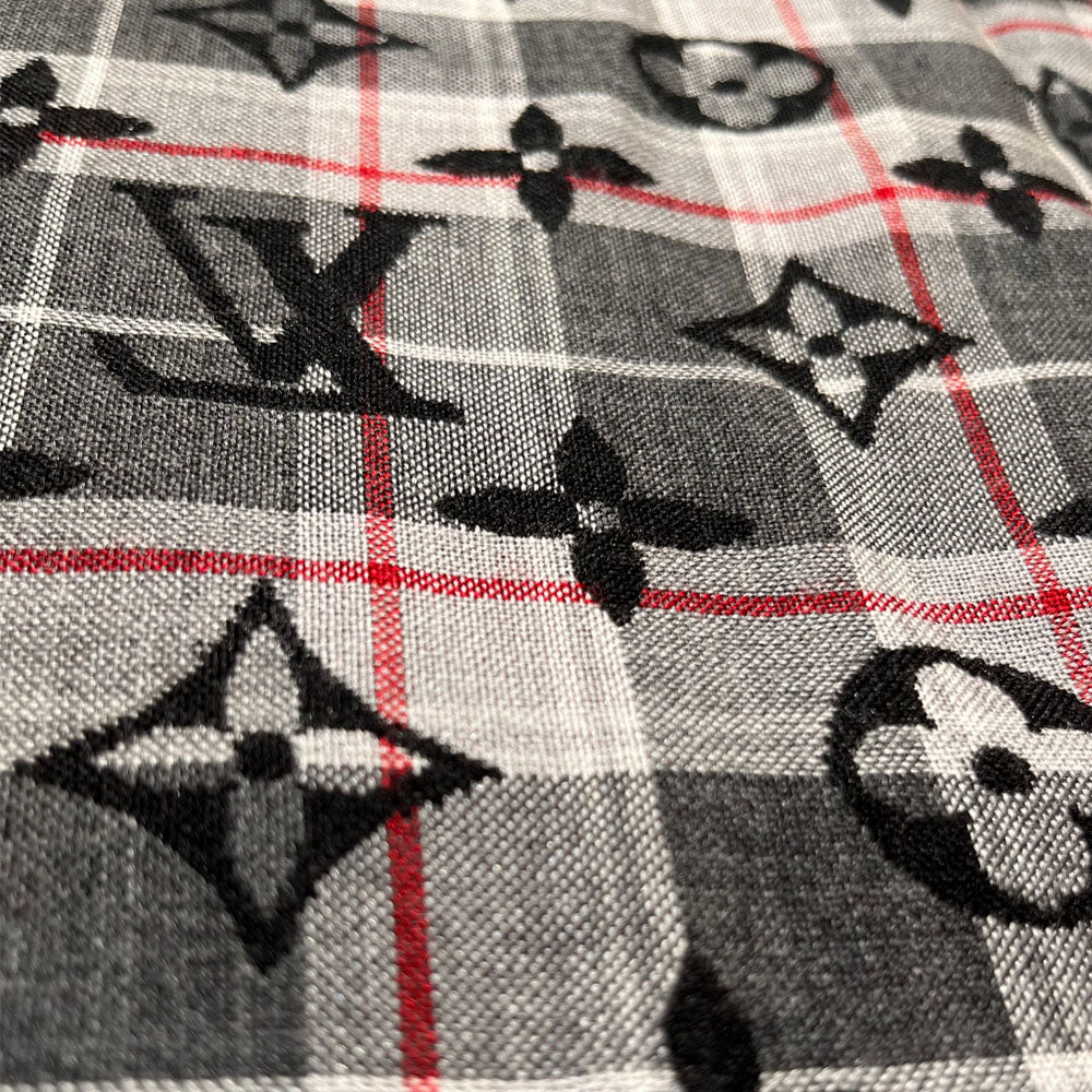 LOUIS VUITTON Grey Black Monogram Scarf LHQ1710