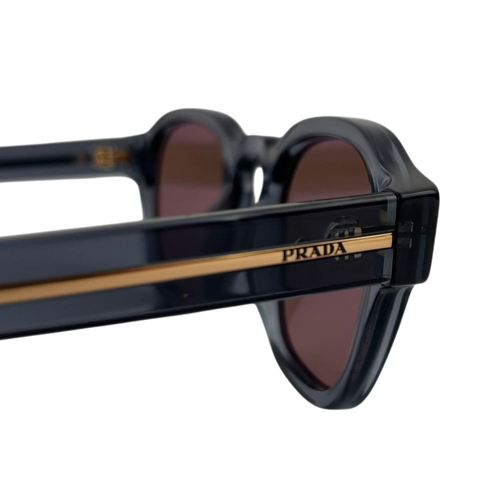 PRADA Navy Round Frame Brown Lens Sunglasses LHQ1714