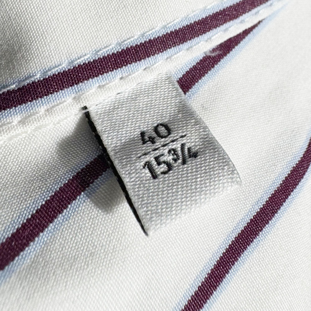 GUCCI Flower Embroided White Striped Shirt Size M LHQ1726