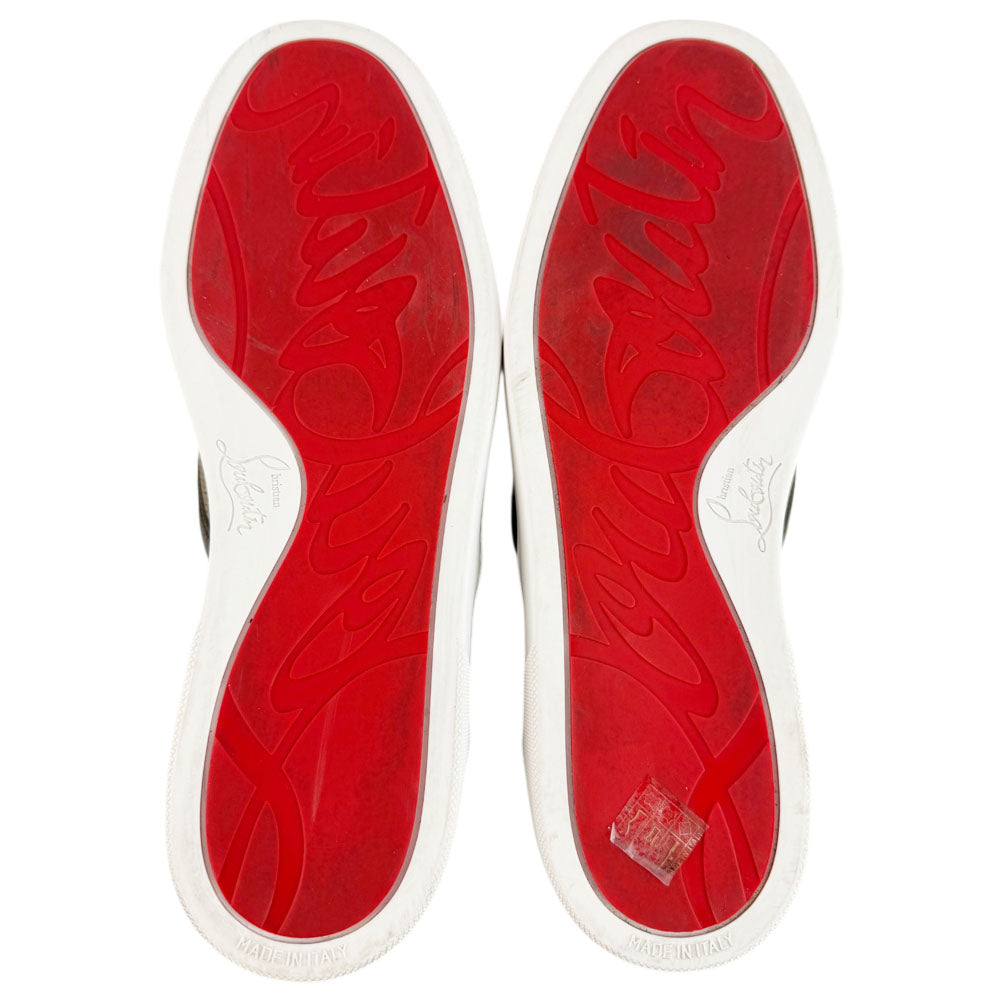 CHRISTIAN LOUBOUTIN Fun Sailor Khaki Suede Slip-On Trainers Size 9 UK LHQ1728