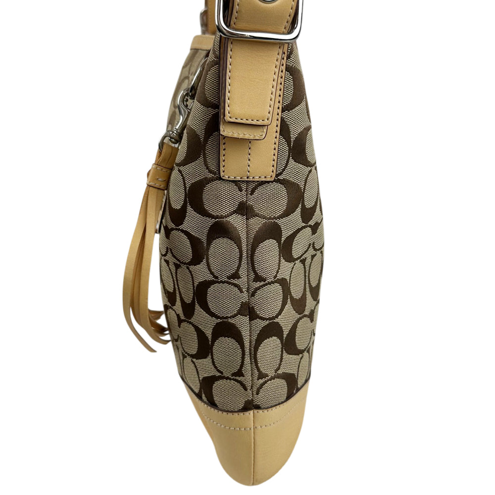 COACH Brown Signature Canvas Shoulder Crossbody Bag LHQ1749