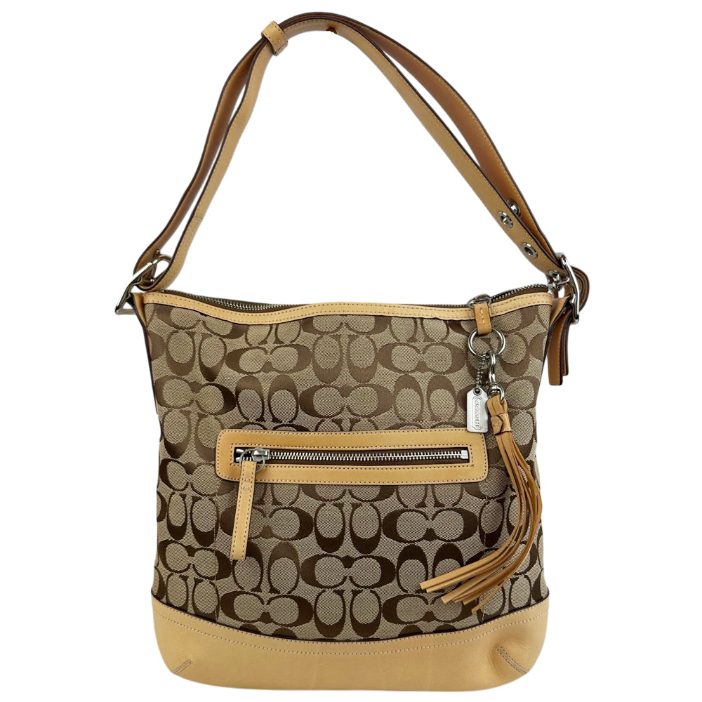 COACH Brown Signature Canvas Shoulder Crossbody Bag LHQ1749