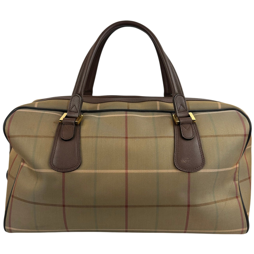 BURBERRY Check Duffle/Boston Bag LHQ1755