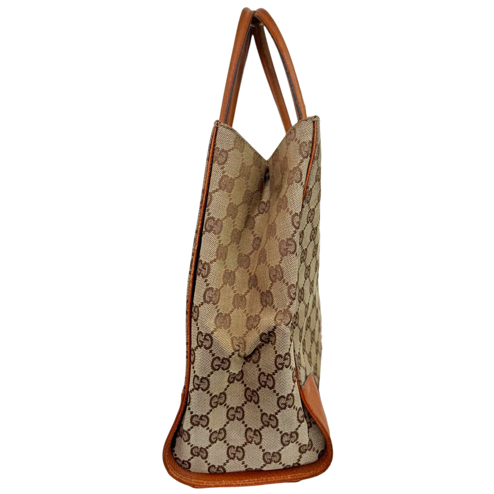 Gucci Brown Canvas Nailhead Tote Bag LHQ1761