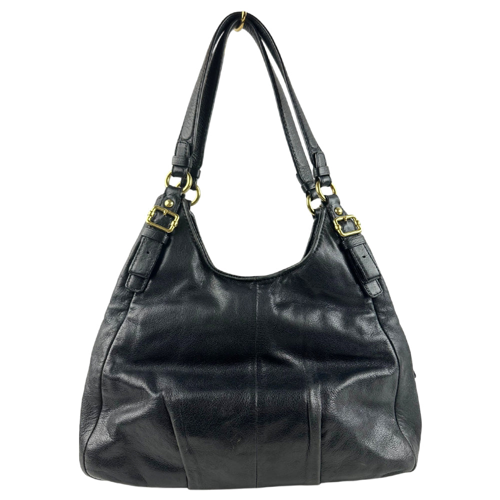 COACH Madison Maggie Black Leather Shoulder Bag LHQ1763