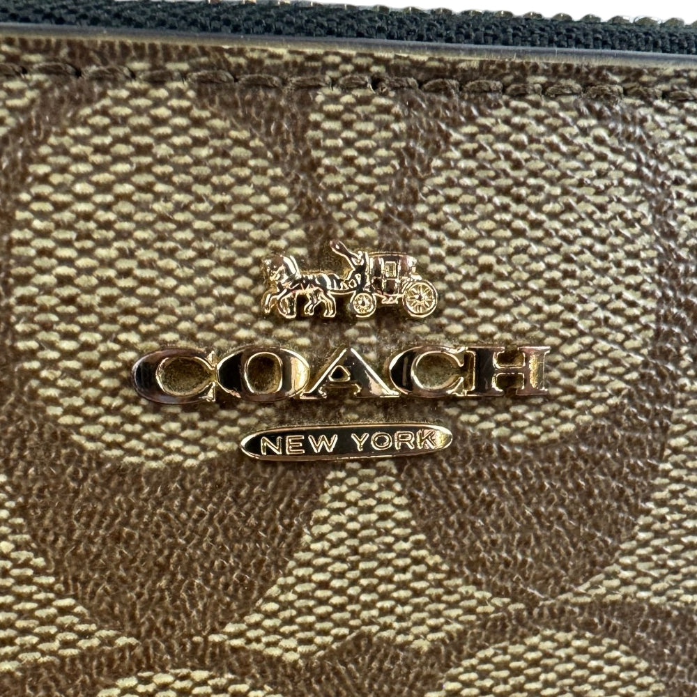 COACH Brown Signature Zip Wallet Purse LHQ1764