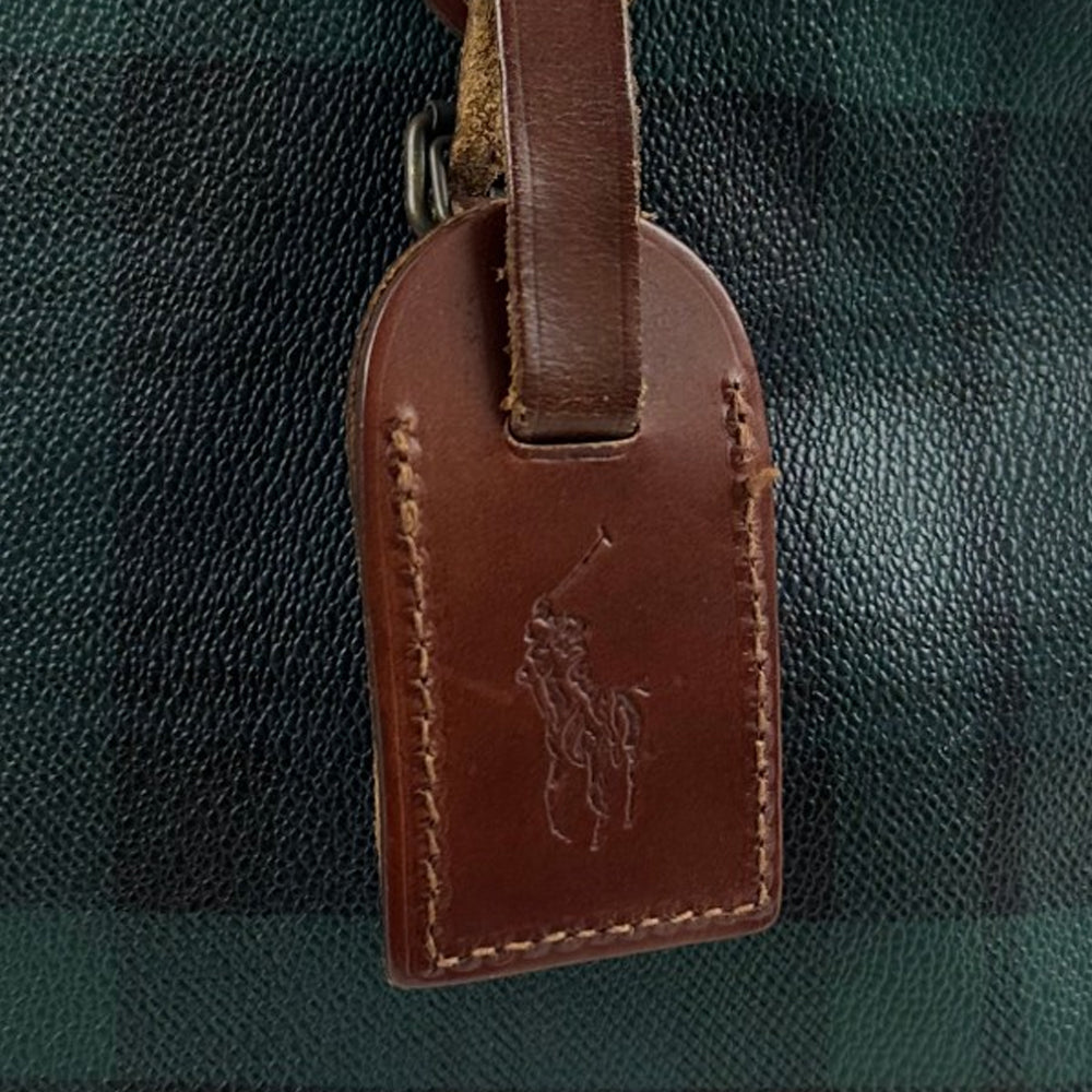 POLO RALPH LAUREN Green/Blue Tartan Check Boston Bag LHQ1778