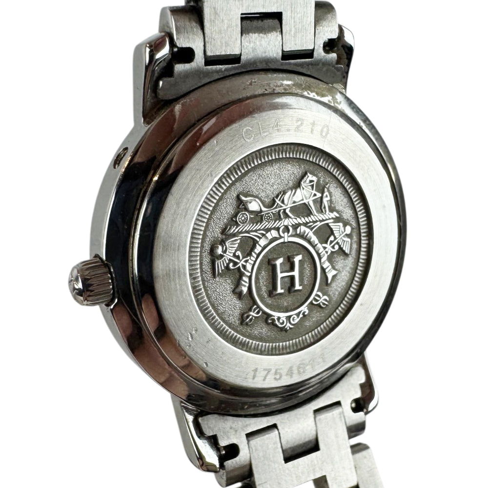 HERMES Clipper Silver Orange Face Ladies LHQ1792