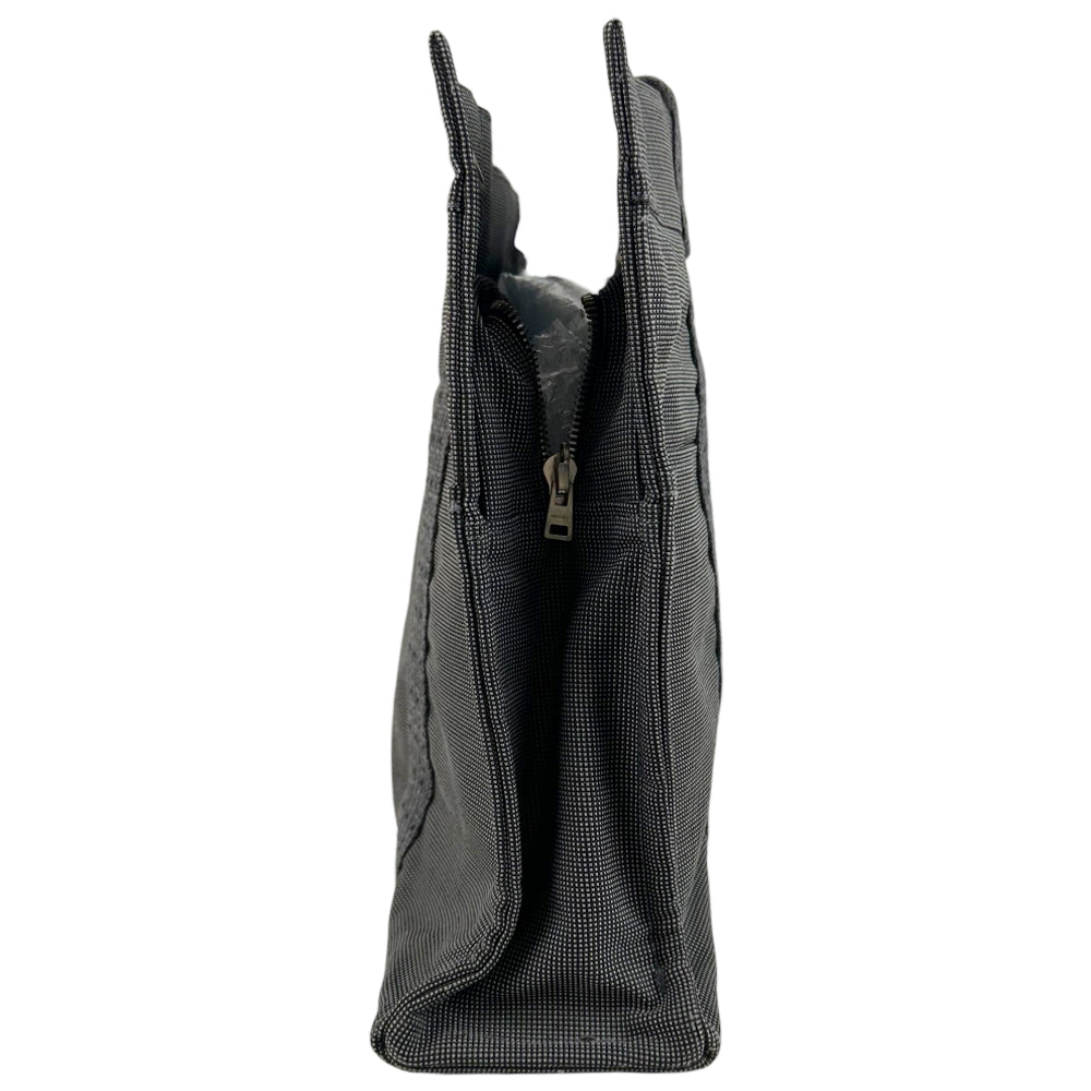 HERMES Herline Grey/Black Canvas Tote Bag LHQ1815
