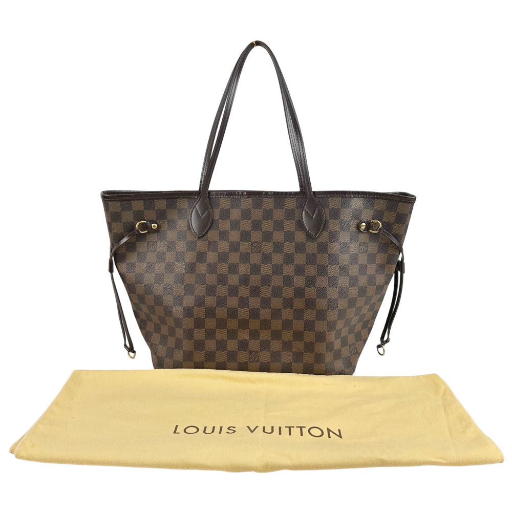 LOUIS VUITTON Neverfull MM Damier Ebene Shoulder Tote Bag LHQ1819