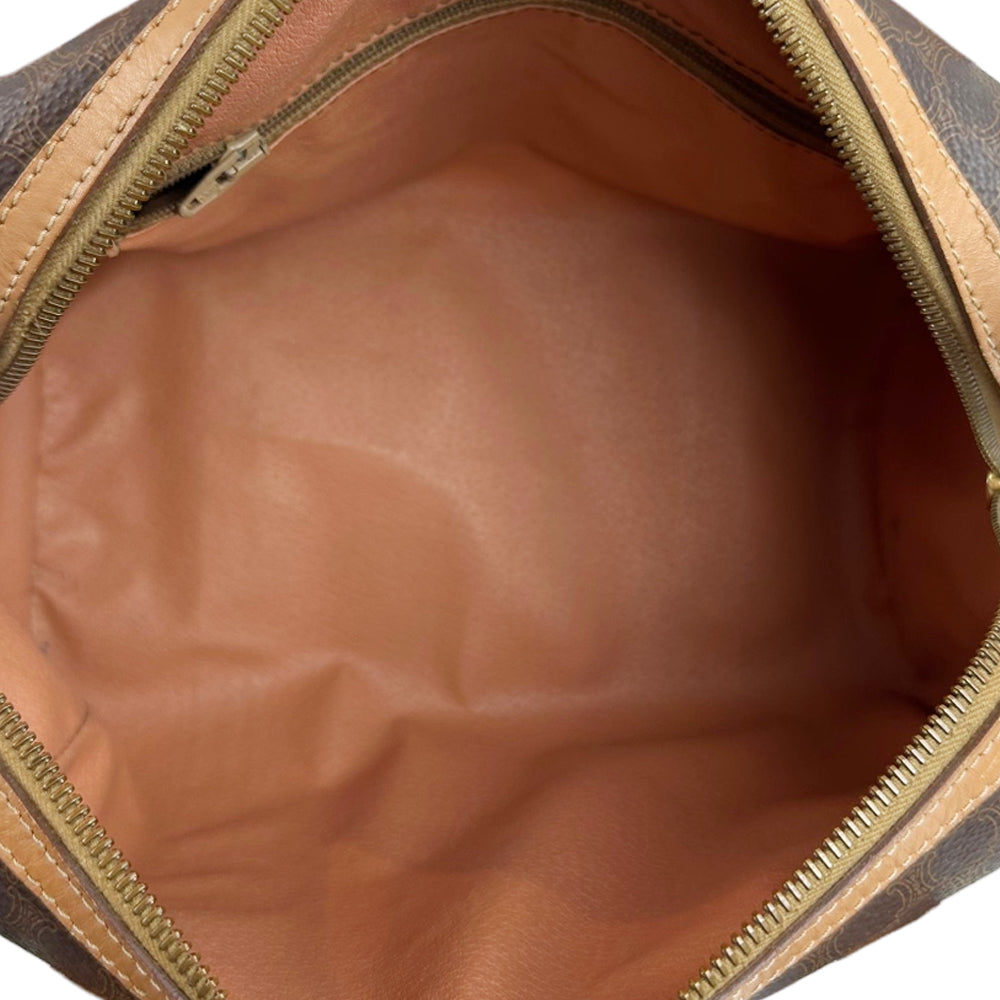 CELINE Macadam Brown Two Way Shoulder Hand Bag LHQ1824