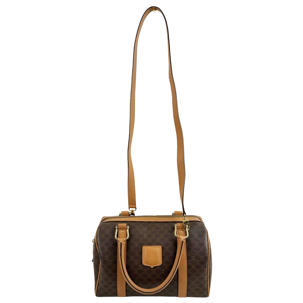 CELINE Macadam Brown Two Way Shoulder Hand Bag LHQ1824