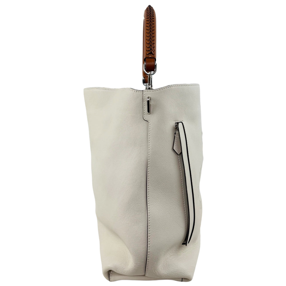 LOUIS VUITTON White Calfskin Leather Parnassea Bagatelle Hobo Bag LHQ1825