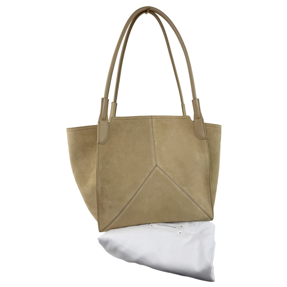 VICTORIA BECKHAM Victoria Brown Suede Tote Shoulder Bag LHQ1826