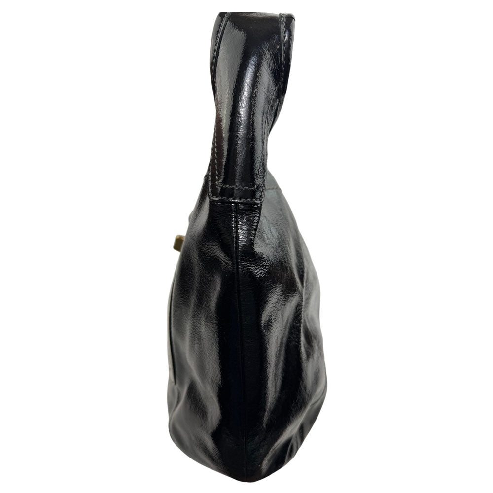 COACH Ergo Patent Leather Black Leather Shoulder Hobo Bag LHQ1845