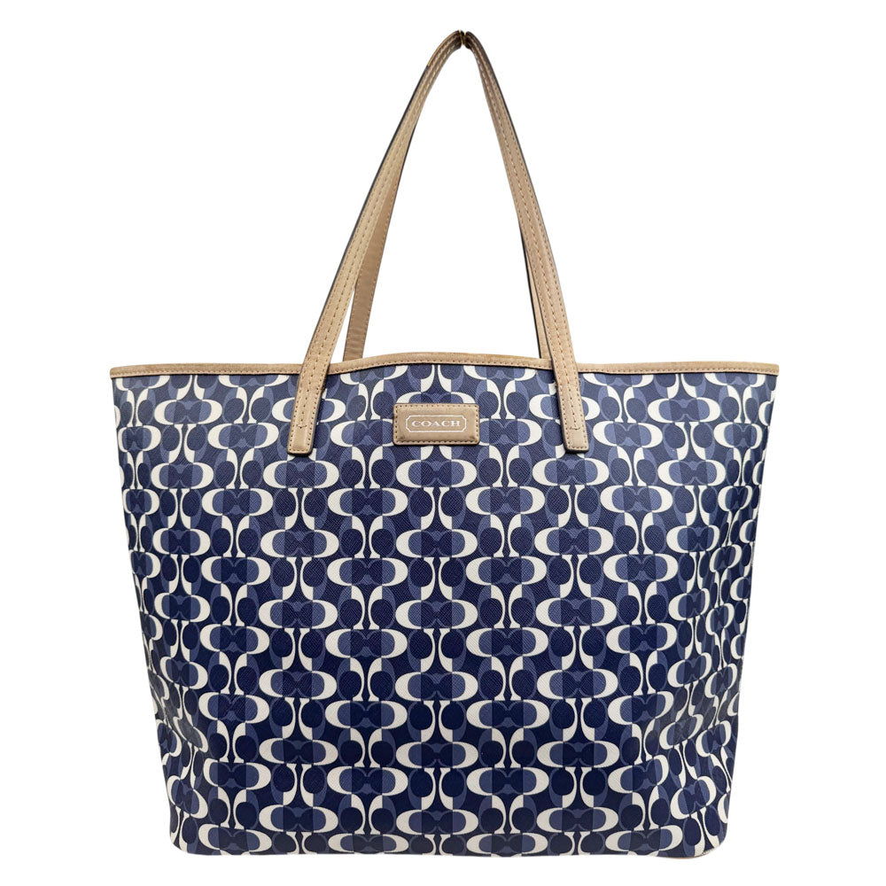 COACH Metro Dream Blue Signature Canvas Shoulder Tote Bag LHQ1851