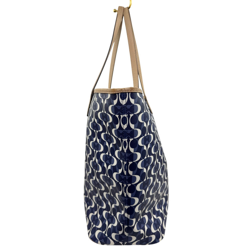 COACH Metro Dream Blue Signature Canvas Shoulder Tote Bag LHQ1851
