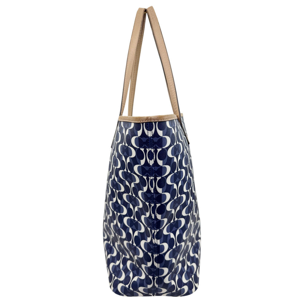 COACH Metro Dream Blue Signature Canvas Shoulder Tote Bag LHQ1851