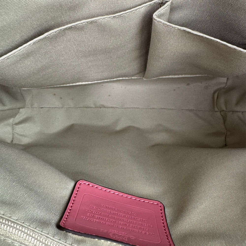 COACH Signature Canvas Brown/Pink Tote Shoulder Bag LHQ1856