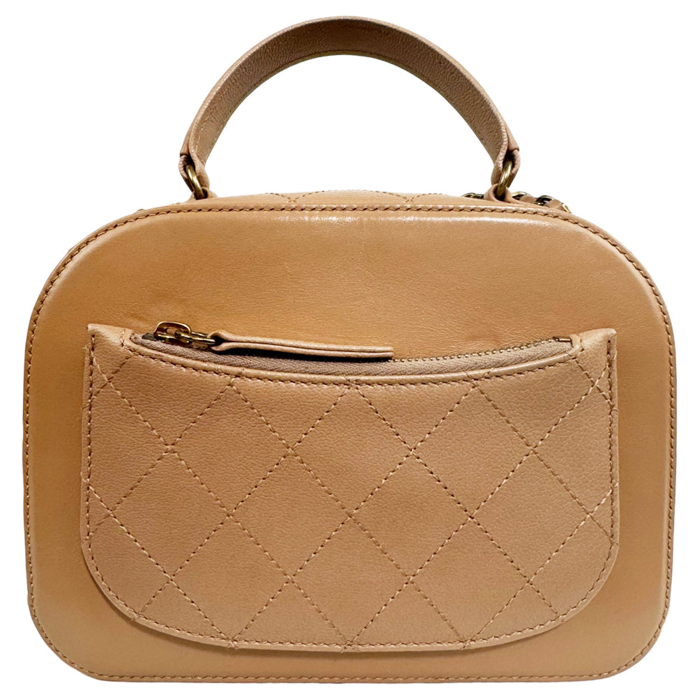 CHANEL Beige Leather CoCo Curve Vanity Shoulder Hand Bag LHQ1857