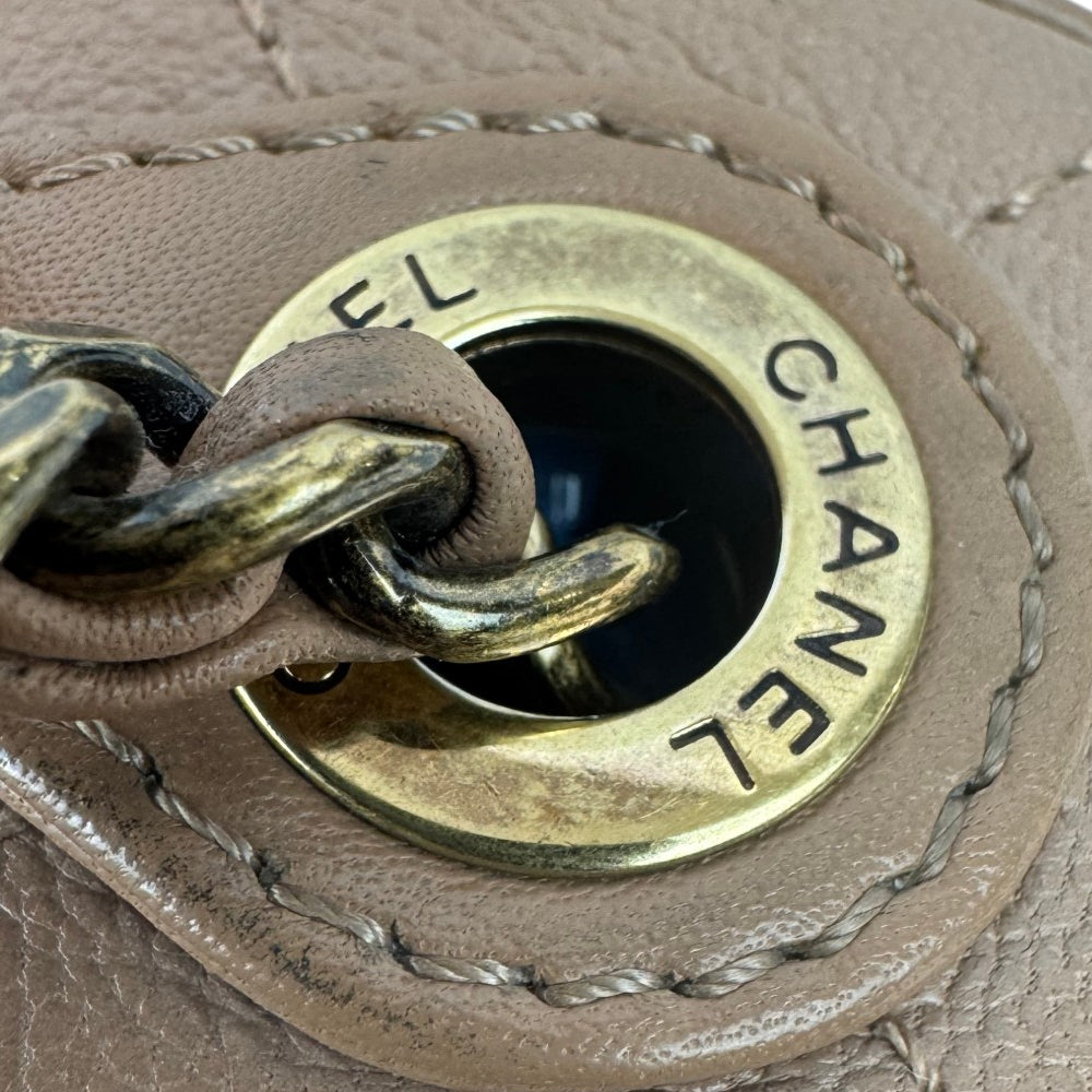 CHANEL Beige Leather CoCo Curve Vanity Shoulder Hand Bag LHQ1857