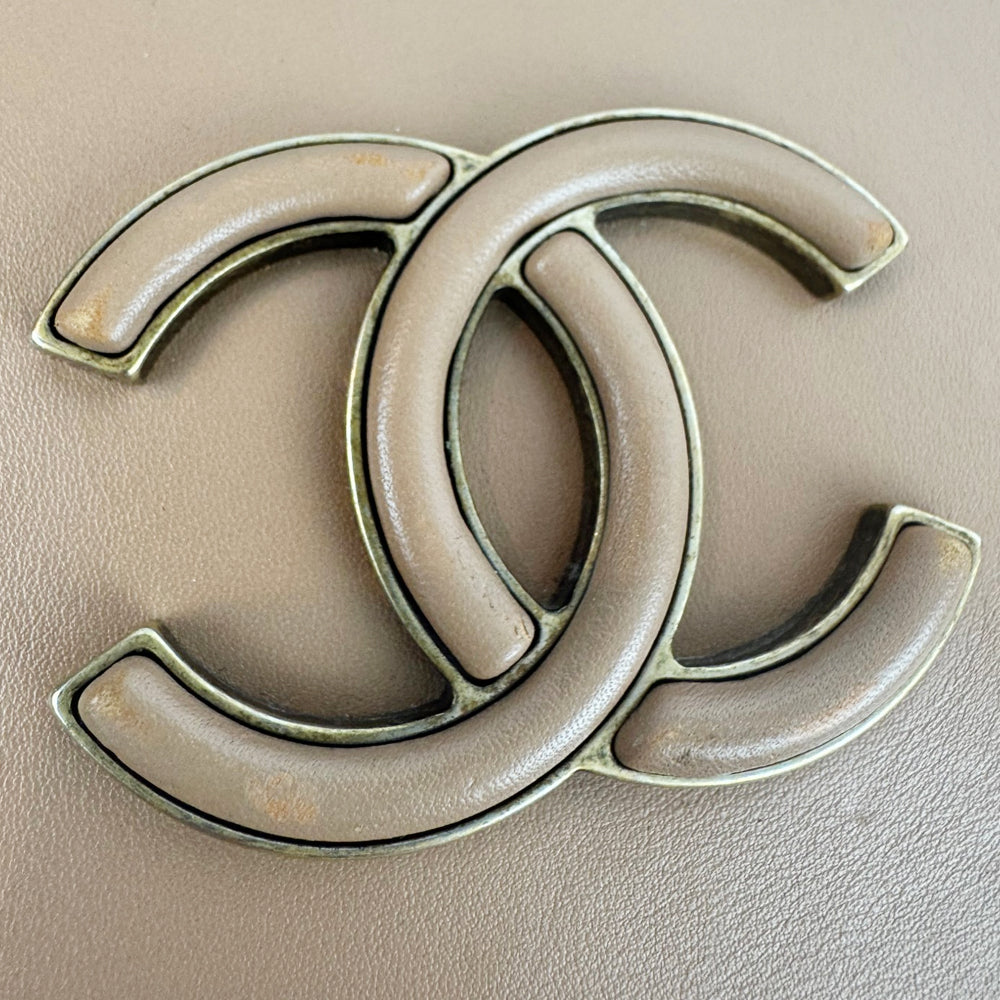 CHANEL Beige Leather CoCo Curve Vanity Shoulder Hand Bag LHQ1857