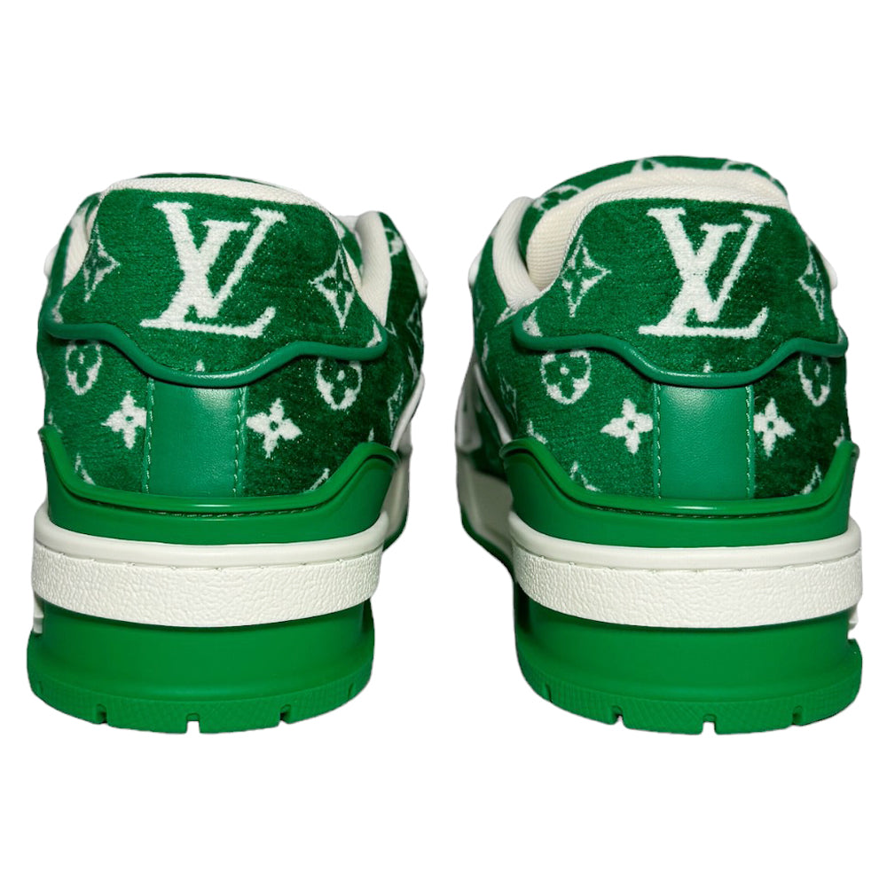 LOUIS VUITTON LV Baskets Femme Vert Blanc Taille 3 UK LHQ186