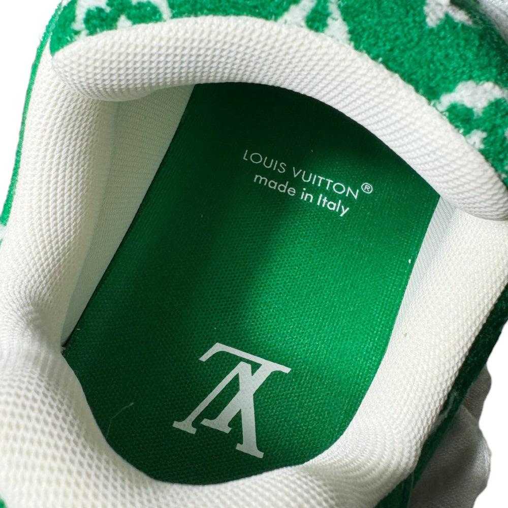 LOUIS VUITTON LV Baskets Femme Vert Blanc Taille 3 UK LHQ186