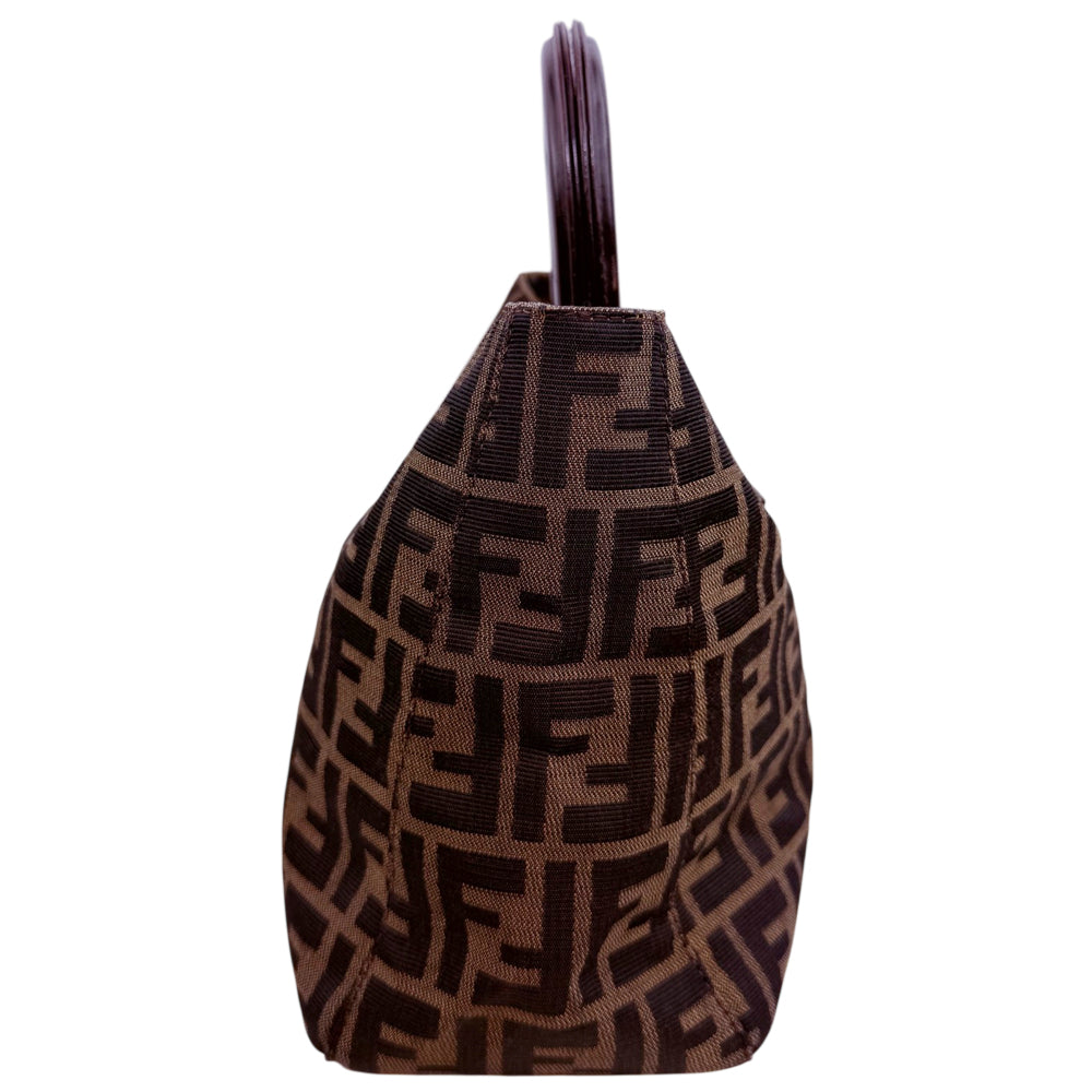 FENDI Zucca Brown Tote Hand Bag LHQ1860