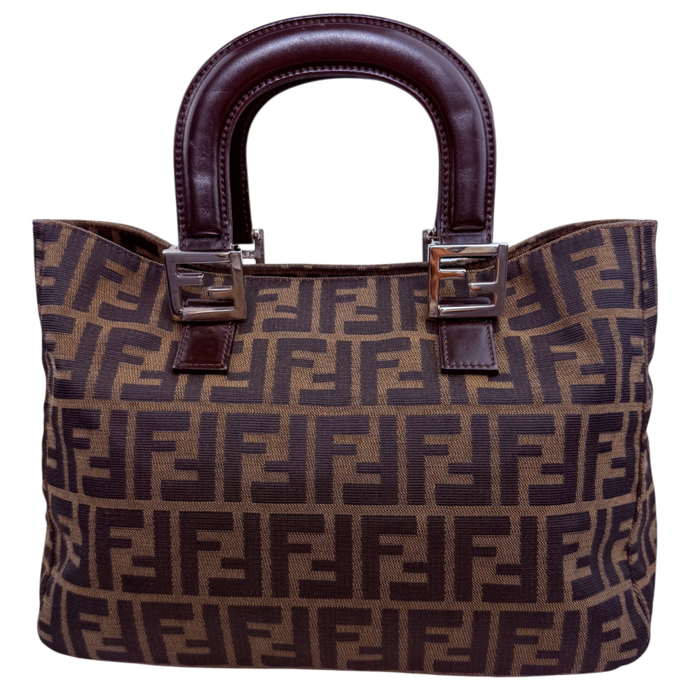 FENDI Zucca Brown Tote Hand Bag LHQ1860