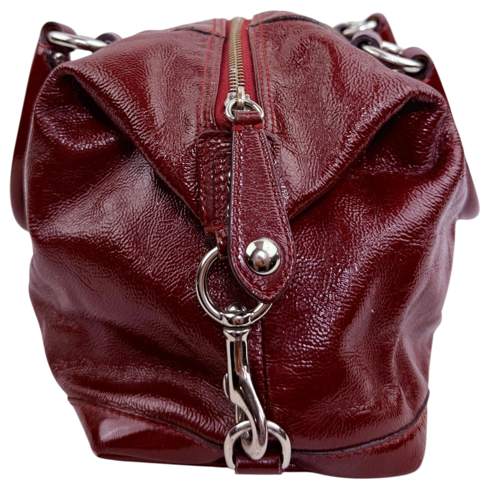 COACH Ashley Red Patent Leather Shoulder Bag LHQ1874