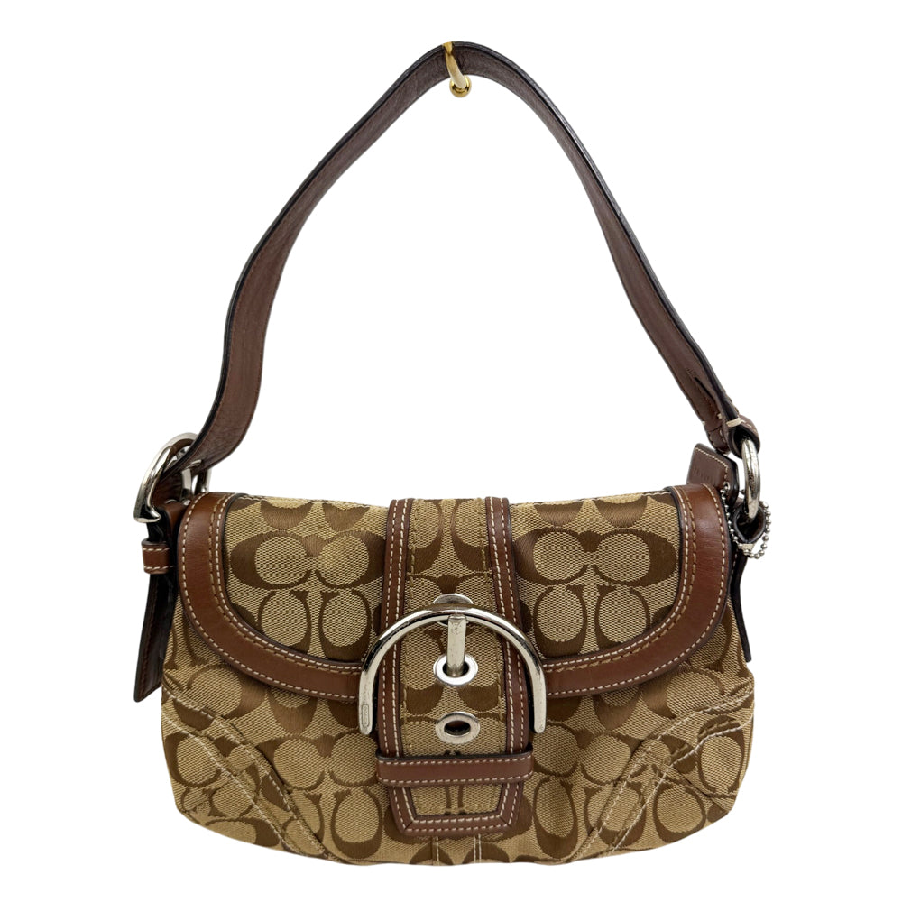 COACH Soho Signature Brown Canvas Shoulder Bag LHQ1877